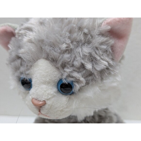 Russ Berrie Cat Kitty Gray White Paws Blue Eyes Misty Small 6.5" Plush HTF Rare - Picture 4 of 7